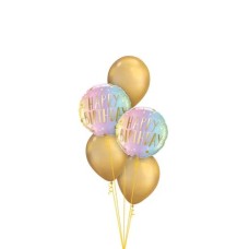 Birthday Chrome Rainbow Balloon Bouquet